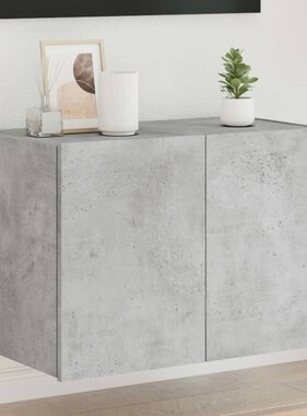 VidaXL Tv-wandmeubel met LED-verlichting 60x35x41 cm betongrijs
