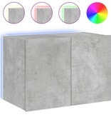 VidaXL Tv-wandmeubel met LED-verlichting 60x35x41 cm betongrijs