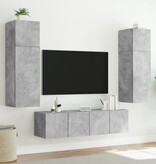 VidaXL Tv-wandmeubel met LED-verlichting 60x35x41 cm betongrijs