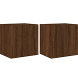 VidaXL Tv-wandmeubelen met LED 2 st 40,5x35x40 cm bruineikenkleurig