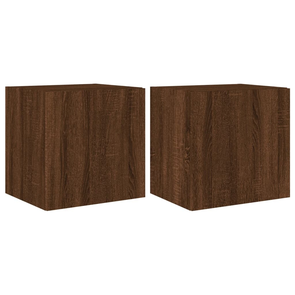 VidaXL Tv-wandmeubelen met LED 2 st 40,5x35x40 cm bruineikenkleurig