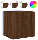 VidaXL Tv-wandmeubel met LED-verlichting 40,5x35x40 cm bruineikenkleur