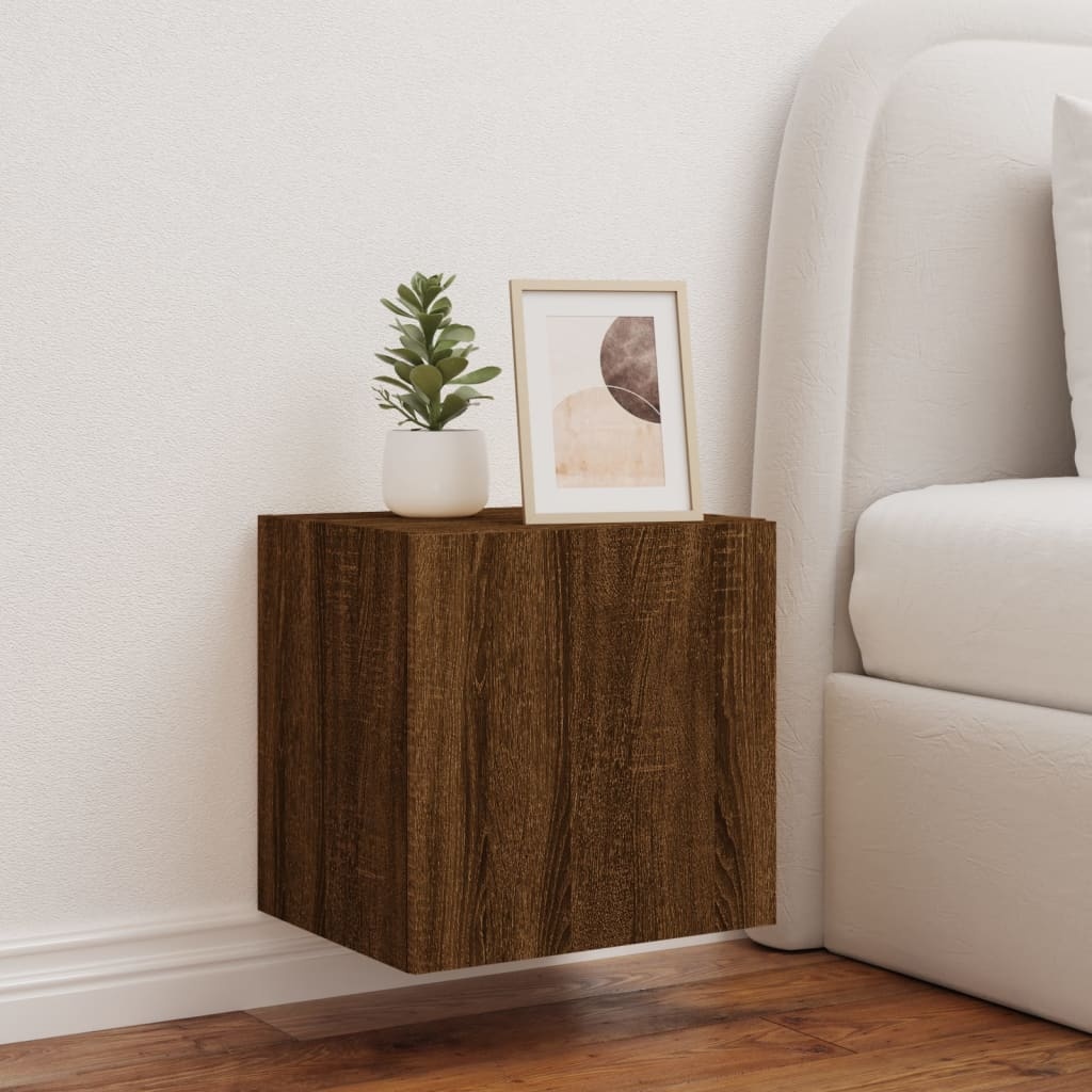 VidaXL Tv-wandmeubel met LED-verlichting 40,5x35x40 cm bruineikenkleur