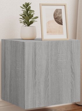 VidaXL Tv-wandmeubelen met LED 2 st 40,5x35x40 cm grijs sonoma eiken
