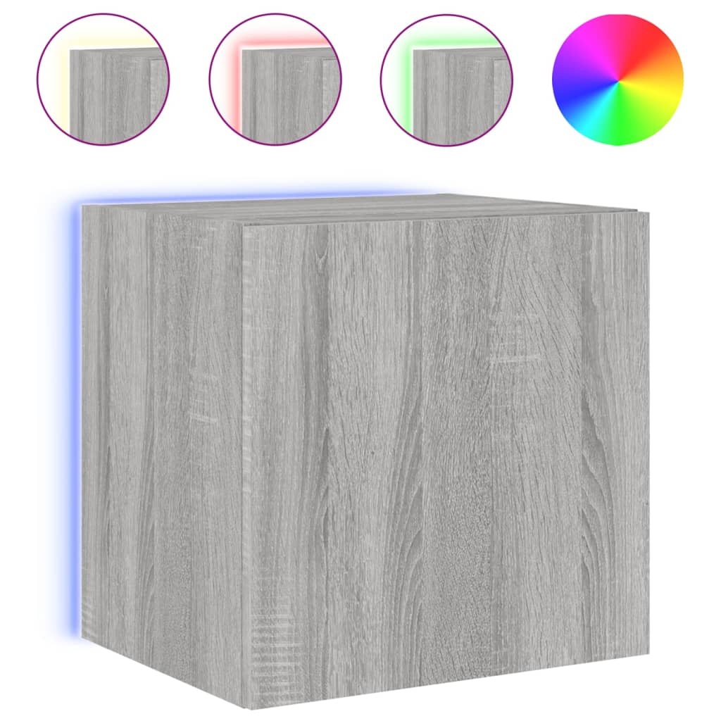 VidaXL Tv-wandmeubel met LED-verlichting 40,5x35x40 cm grijs sonoma