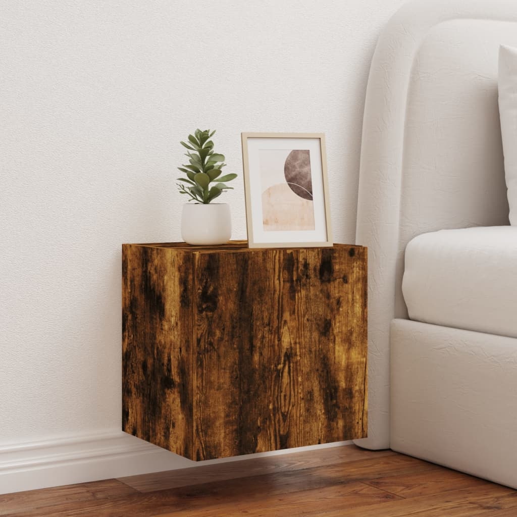 VidaXL Tv-wandmeubel met LED-verlichting 40,5x35x40 cm gerookt eiken