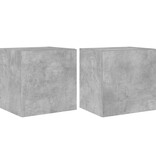 VidaXL Tv-wandmeubelen met LED 2 st 40,5x35x40 cm betongrijs