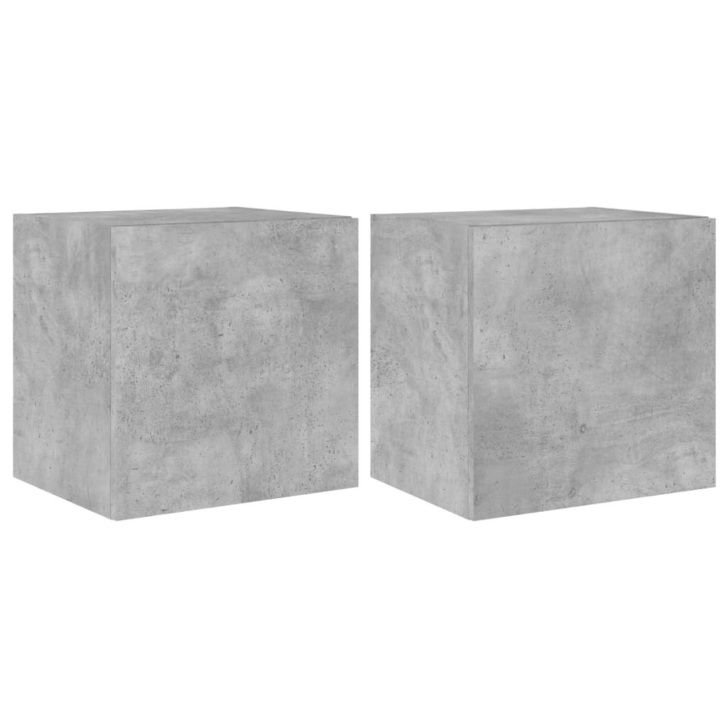 VidaXL Tv-wandmeubelen met LED 2 st 40,5x35x40 cm betongrijs