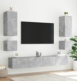 vidaXL Tv-wandmeubelen met LED 2 st 40,5x35x40 cm betongrijs