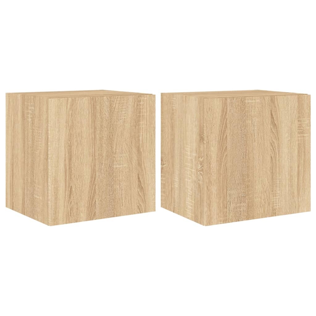 VidaXL Tv-wandmeubelen met LED 2 st 40,5x35x40 cm sonoma eikenkleurig