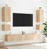 vidaXL Tv-wandmeubelen met LED 2 st 40,5x35x40 cm sonoma eikenkleurig