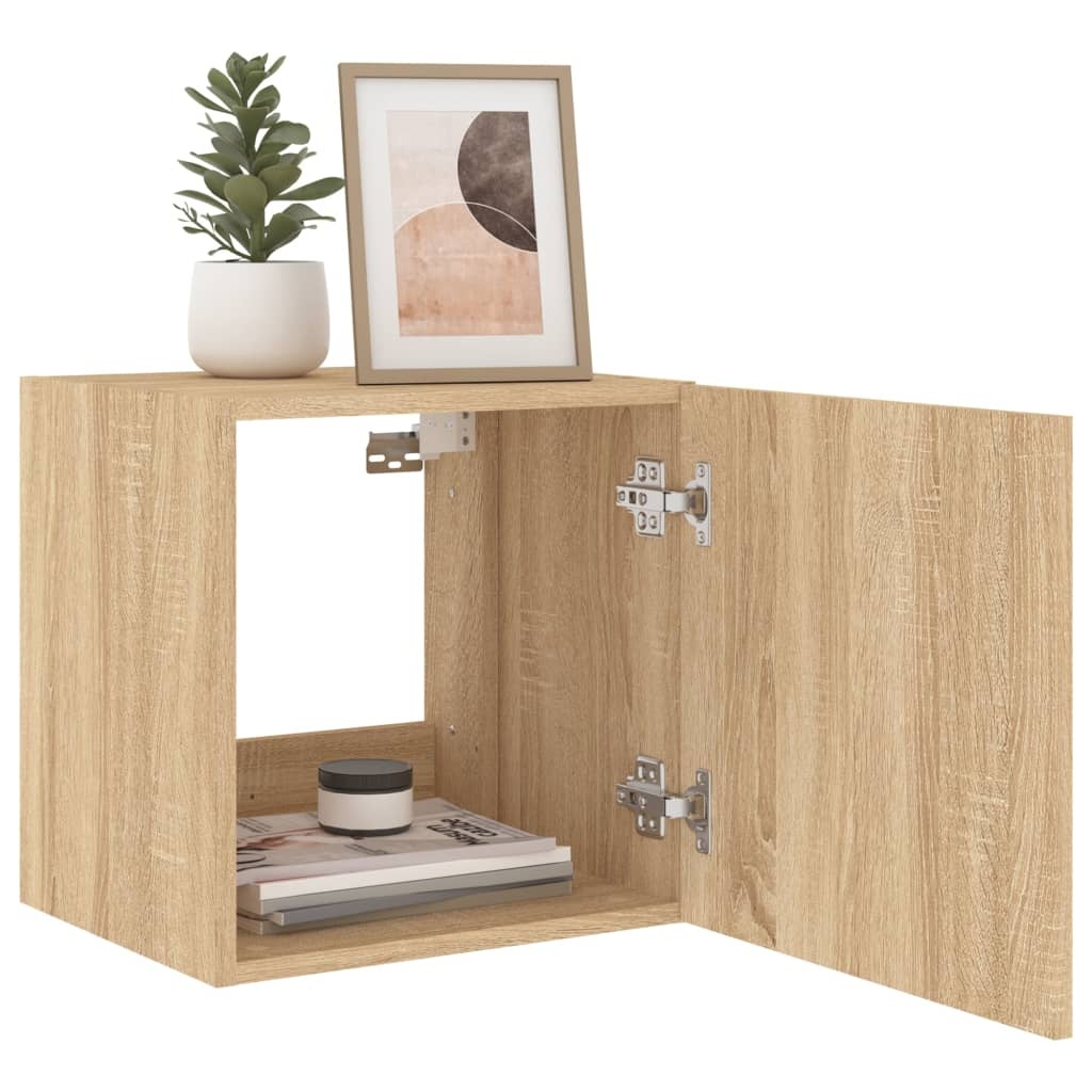 VidaXL Tv-wandmeubelen met LED 2 st 40,5x35x40 cm sonoma eikenkleurig