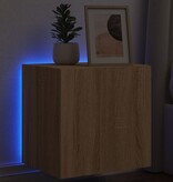 VidaXL Tv-wandmeubel met LED-verlichting 40,5x35x40 cm sonoma eiken