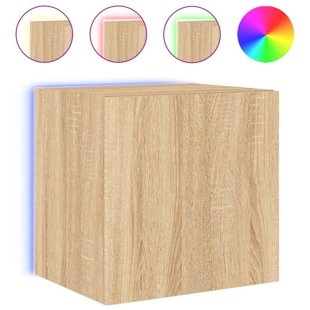 VidaXL Tv-wandmeubel met LED-verlichting 40,5x35x40 cm sonoma eiken