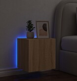 vidaXL Tv-wandmeubel met LED-verlichting 40,5x35x40 cm sonoma eiken