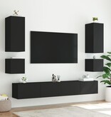 VidaXL Tv-wandmeubelen met LED-verlichting 2 st 40,5x35x40 cm zwart