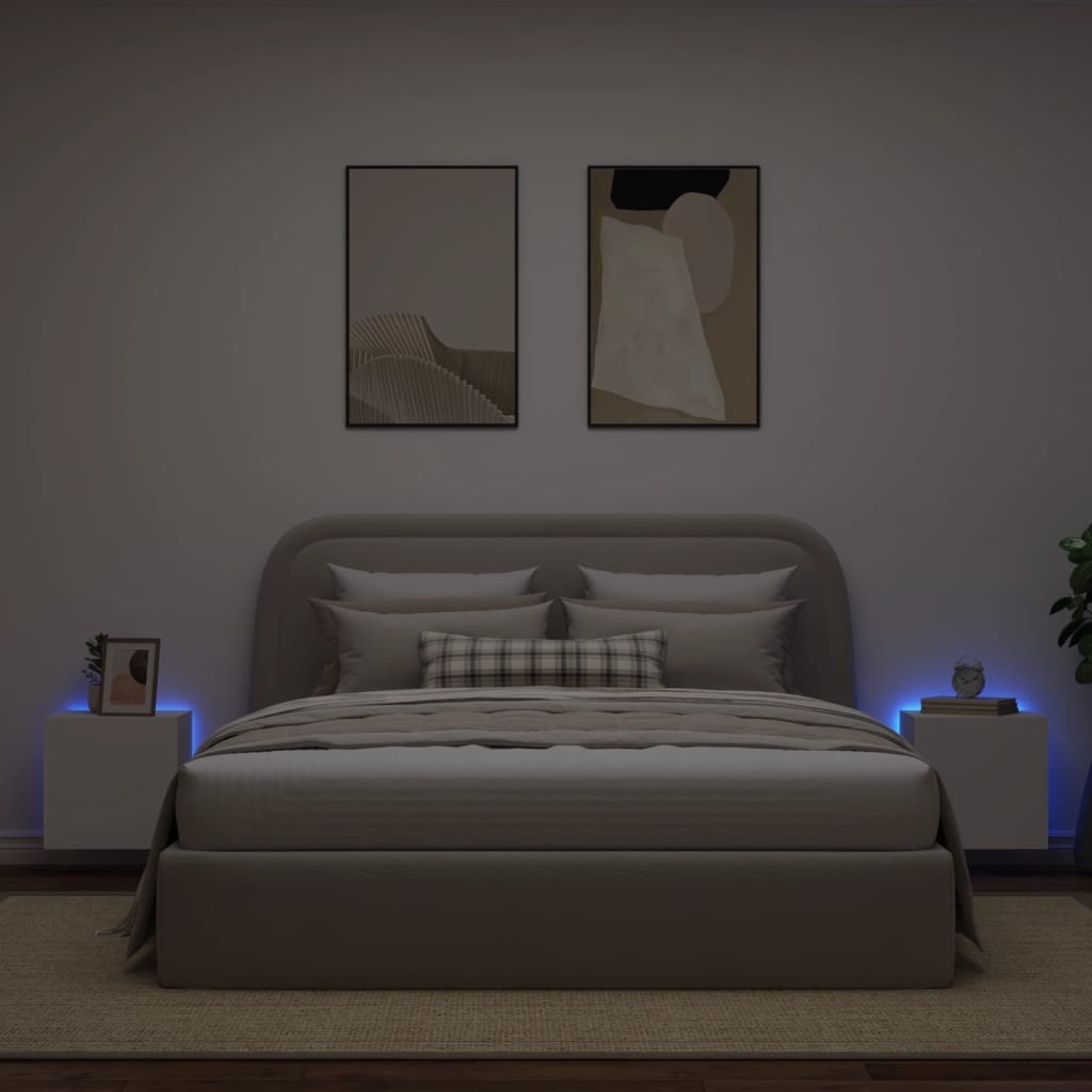 VidaXL Tv-wandmeubelen met LED-verlichting 2 st 40,5x35x40 cm wit