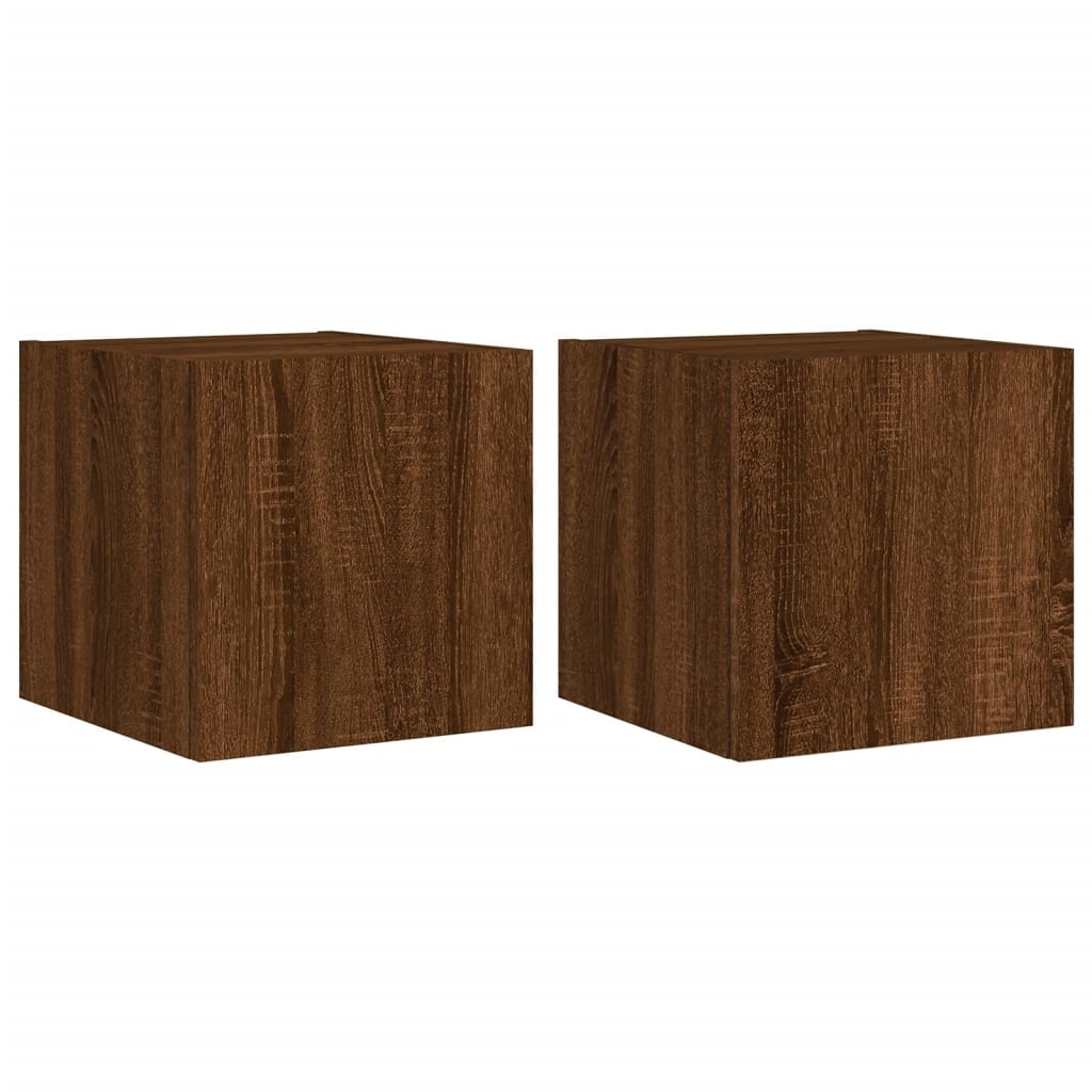 VidaXL Tv-wandmeubelen met LED 2 st 30,5x35x30 cm bruineikenkleurig