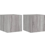 VidaXL Tv-wandmeubels met LED 2 st 30,5x35x30 cm grijs sonoma eiken