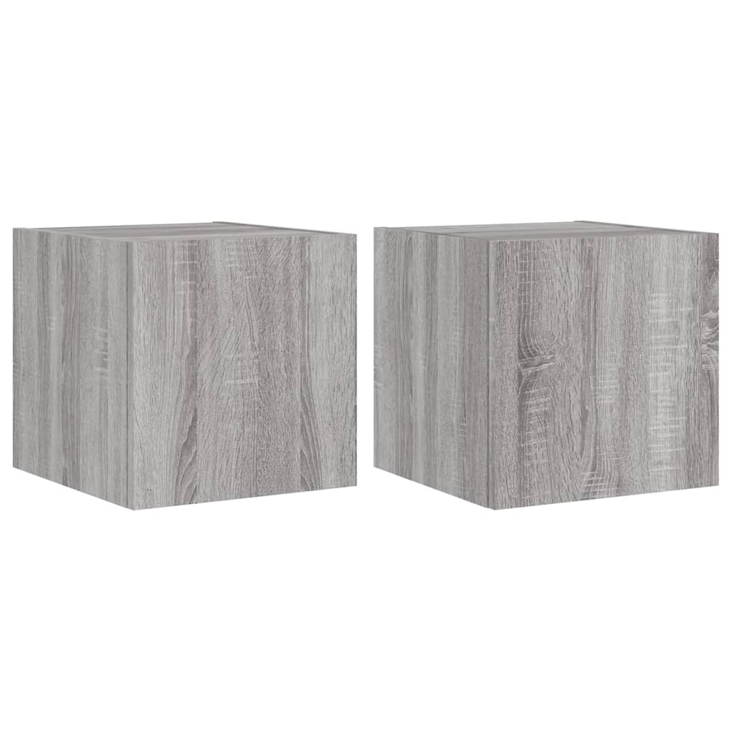 VidaXL Tv-wandmeubels met LED 2 st 30,5x35x30 cm grijs sonoma eiken