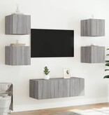VidaXL Tv-wandmeubels met LED 2 st 30,5x35x30 cm grijs sonoma eiken