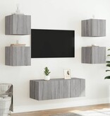 vidaXL Tv-wandmeubels met LED 2 st 30,5x35x30 cm grijs sonoma eiken