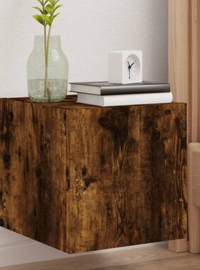 VidaXL Tv-wandmeubel met LED-verlichting 30,5x35x30 cm gerookt eiken