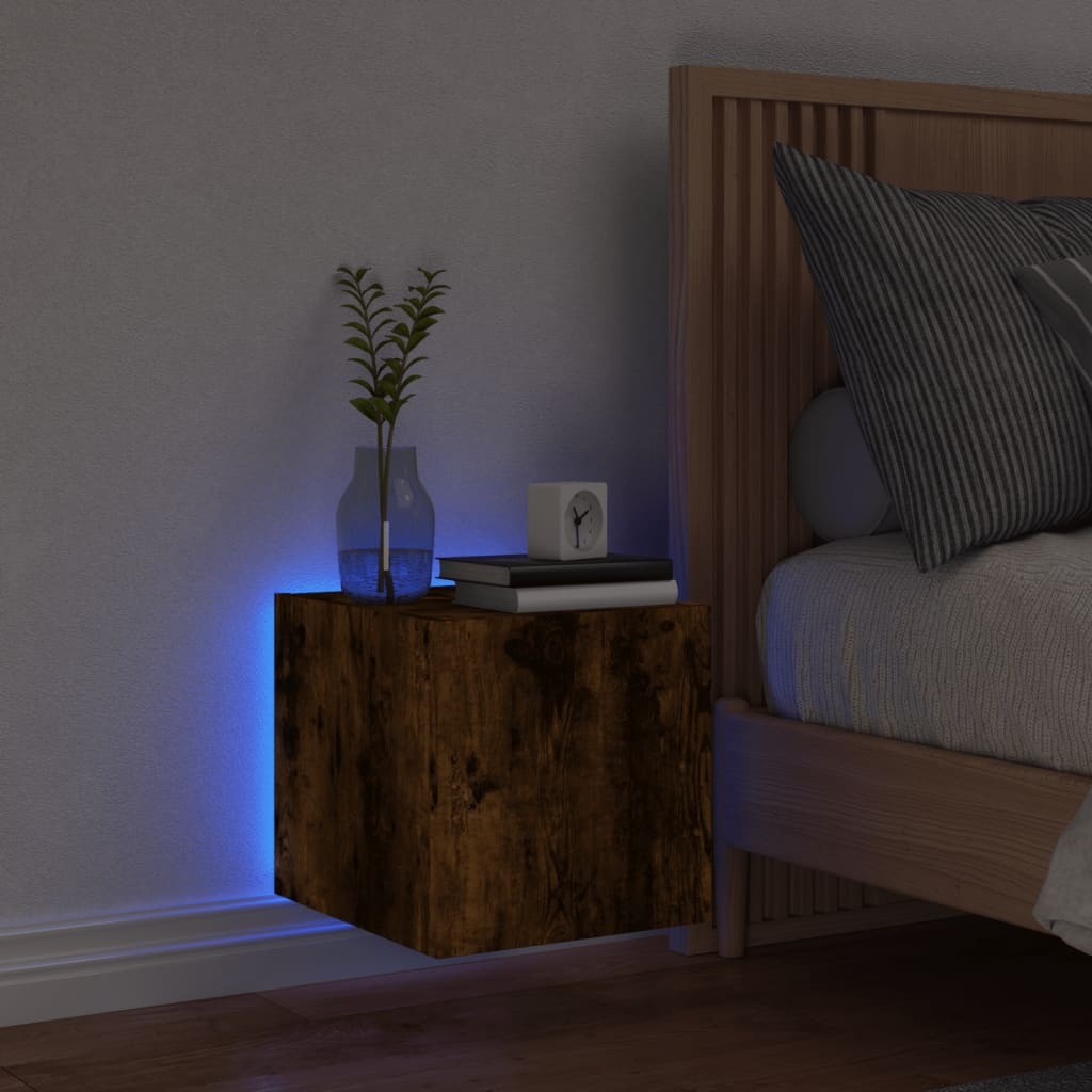 VidaXL Tv-wandmeubel met LED-verlichting 30,5x35x30 cm gerookt eiken