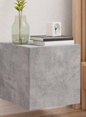 VidaXL Tv-wandmeubel met LED-verlichting 30,5x35x30 cm betongrijs