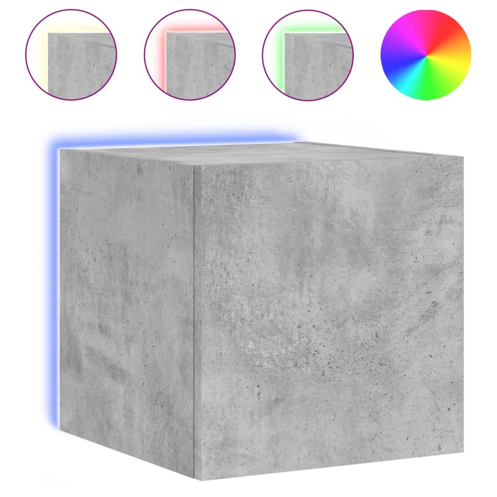 VidaXL Tv-wandmeubel met LED-verlichting 30,5x35x30 cm betongrijs