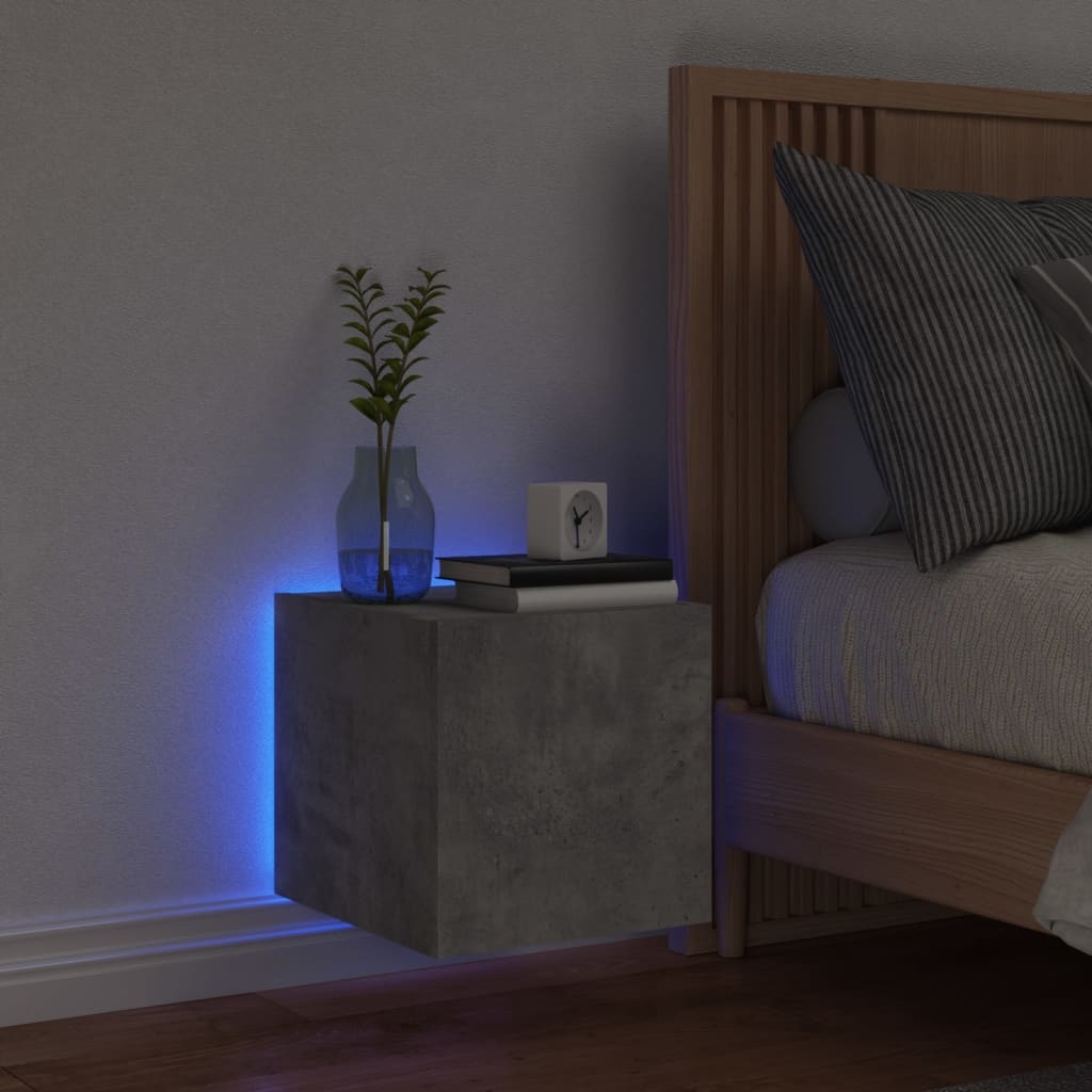VidaXL Tv-wandmeubel met LED-verlichting 30,5x35x30 cm betongrijs