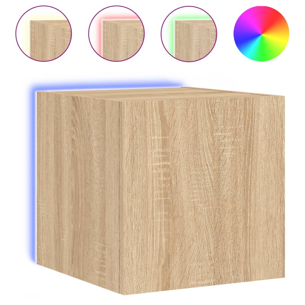 VidaXL Tv-wandmeubel met LED-verlichting 30,5x35x30 cm sonoma eiken