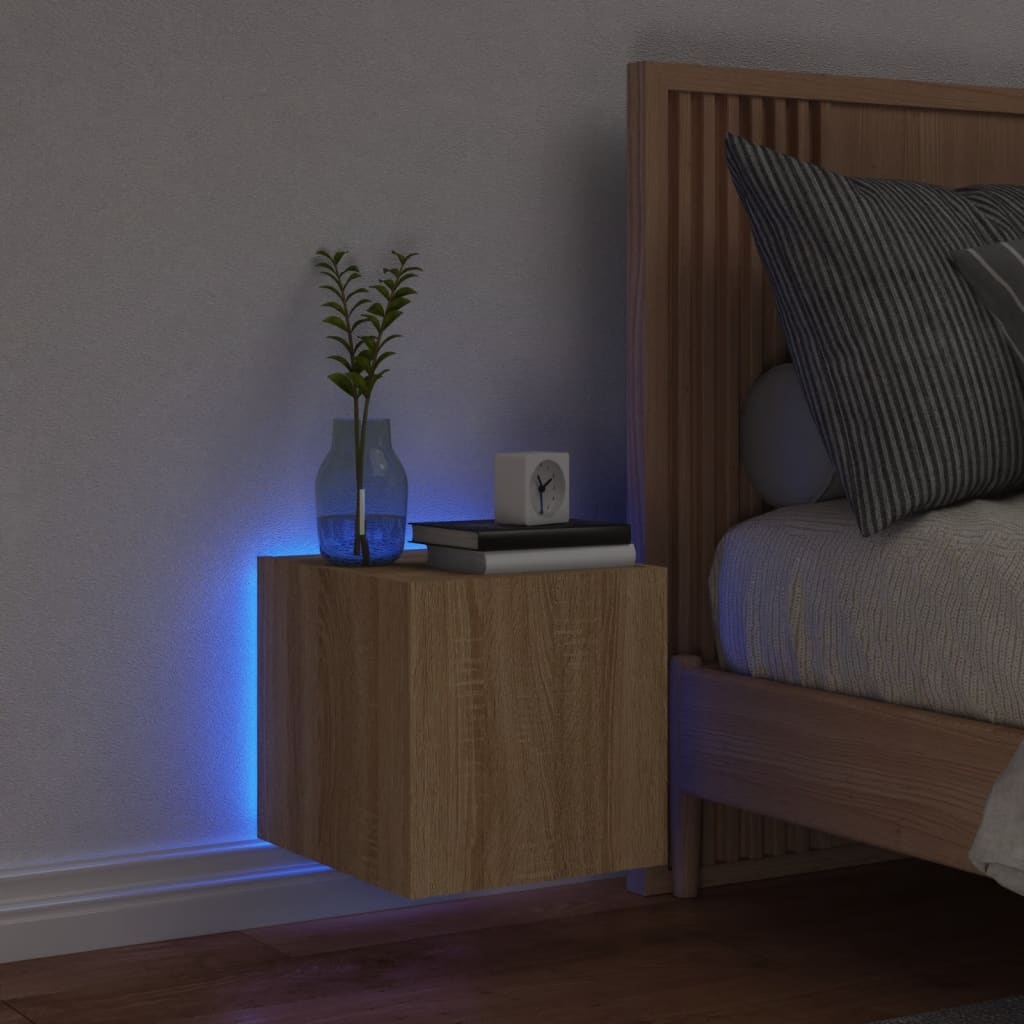 VidaXL Tv-wandmeubel met LED-verlichting 30,5x35x30 cm sonoma eiken