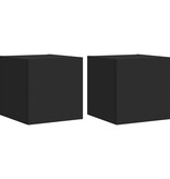 VidaXL Tv-wandmeubels met LED-verlichting 2 st 30,5x35x30 cm zwart