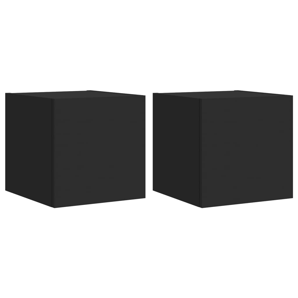 VidaXL Tv-wandmeubels met LED-verlichting 2 st 30,5x35x30 cm zwart