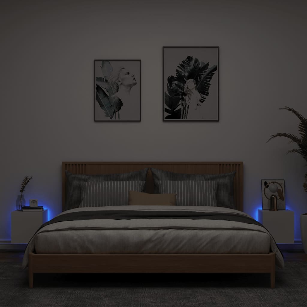 VidaXL Tv-wandmeubels met LED-verlichting 2 st 30,5x35x30 cm wit