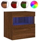 VidaXL Tv-wandmeubel met LED-verlichting 40x30x40 cm bruineikenkleurig