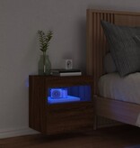 VidaXL Tv-wandmeubel met LED-verlichting 40x30x40 cm bruineikenkleurig