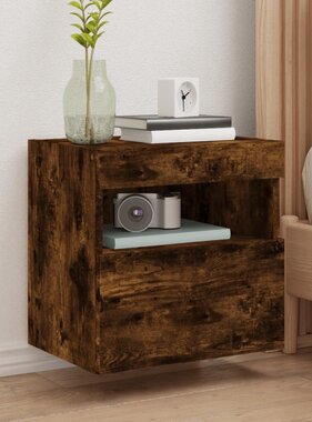 VidaXL Tv-wandmeubel met LED-verlichting 40x30x40 cm gerookt eiken