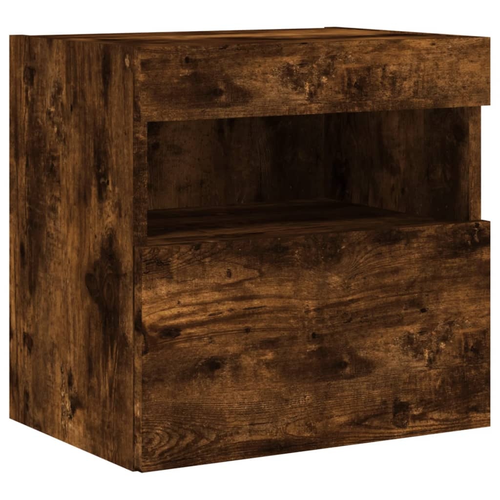 VidaXL Tv-wandmeubel met LED-verlichting 40x30x40 cm gerookt eiken