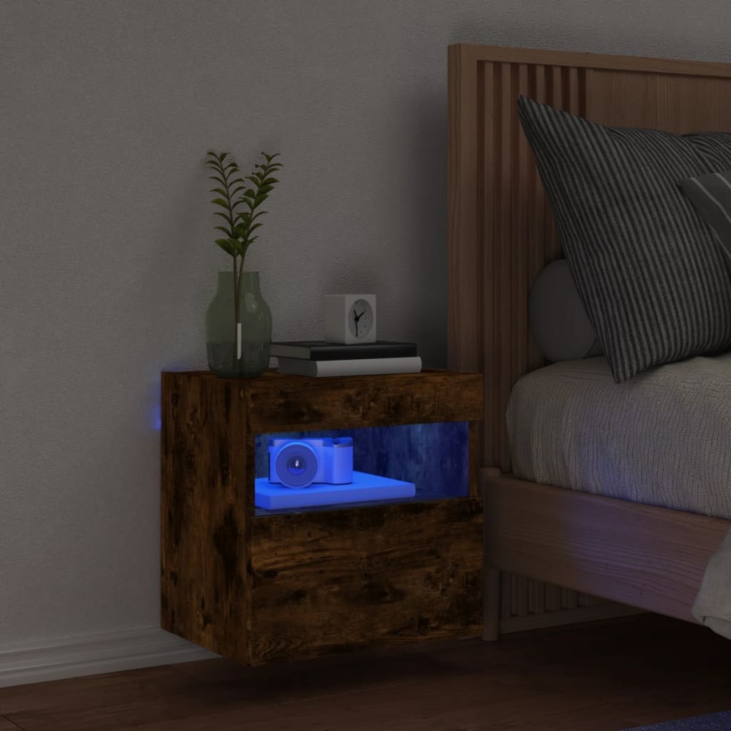 VidaXL Tv-wandmeubel met LED-verlichting 40x30x40 cm gerookt eiken
