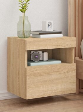 VidaXL Tv-wandmeubels met LED 2 st 40x30x40 cm sonoma eikenkleurig