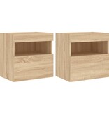 VidaXL Tv-wandmeubels met LED 2 st 40x30x40 cm sonoma eikenkleurig