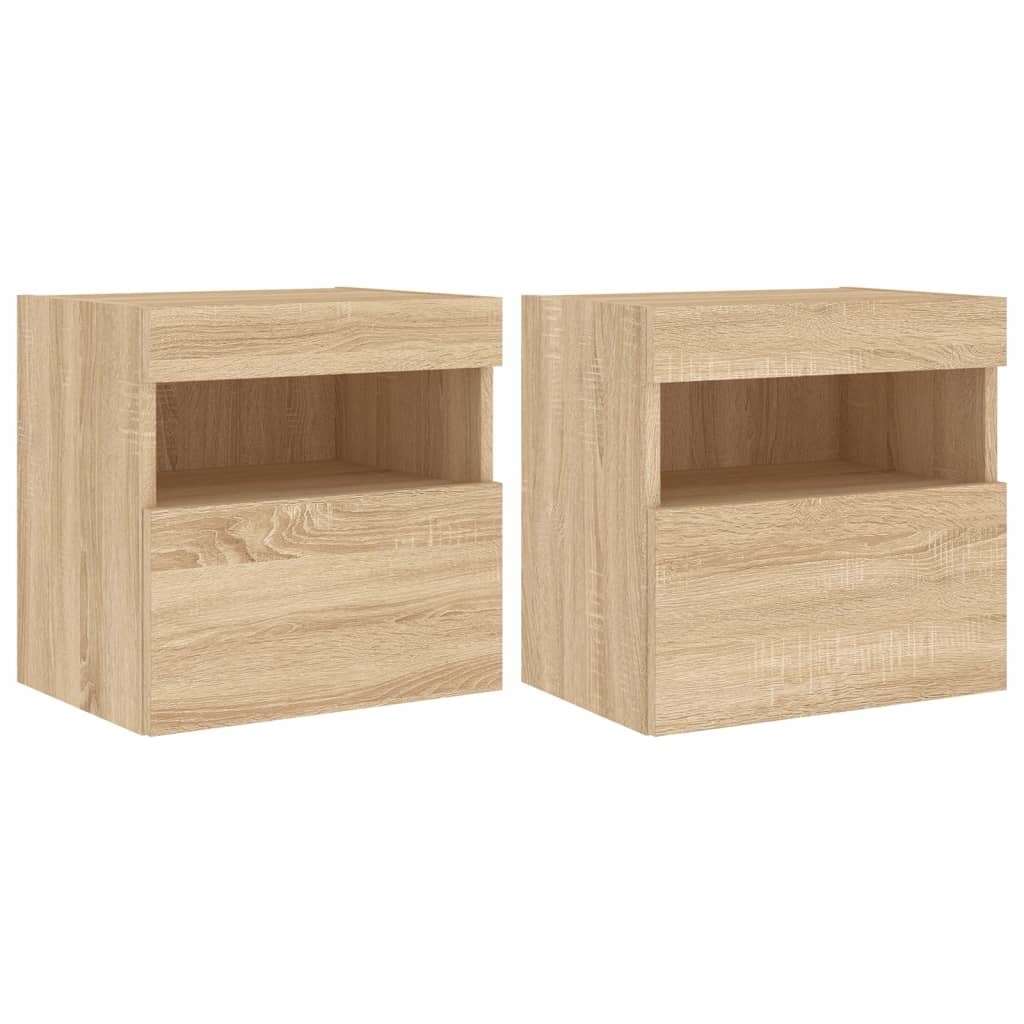VidaXL Tv-wandmeubels met LED 2 st 40x30x40 cm sonoma eikenkleurig