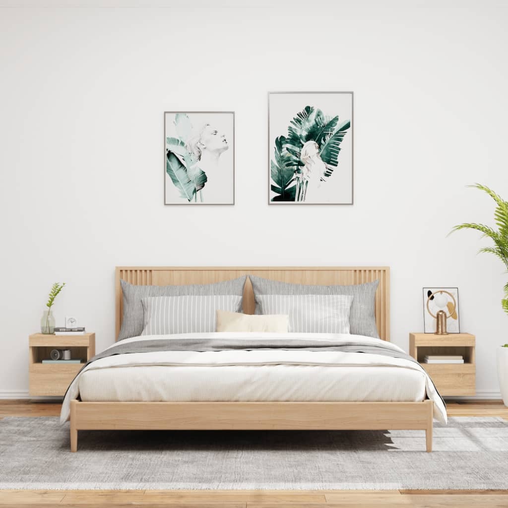 VidaXL Tv-wandmeubels met LED 2 st 40x30x40 cm sonoma eikenkleurig