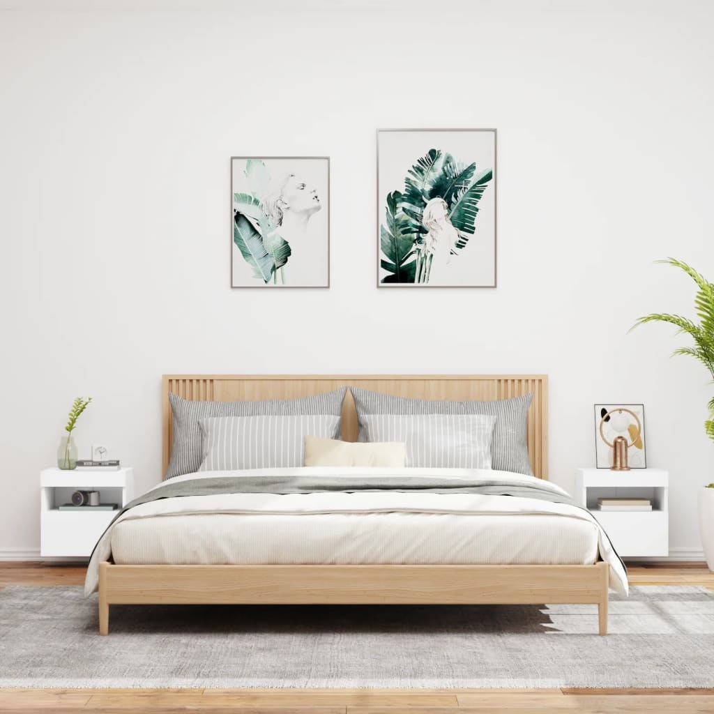 VidaXL Tv-wandmeubels met LED-verlichting 2 st 40x30x40 cm wit