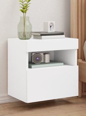 VidaXL Tv-wandmeubel met LED-verlichting 40x30x40 cm wit