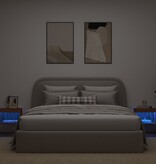 VidaXL Nachtkastjes met LED's 2 st wandgemonteerd bruineikenkleurig