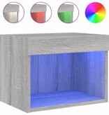 VidaXL Nachtkastje met LED's wandgemonteerd grijs sonoma eikenkleurig