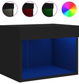 VidaXL Nachtkastje met LED's wandgemonteerd zwart